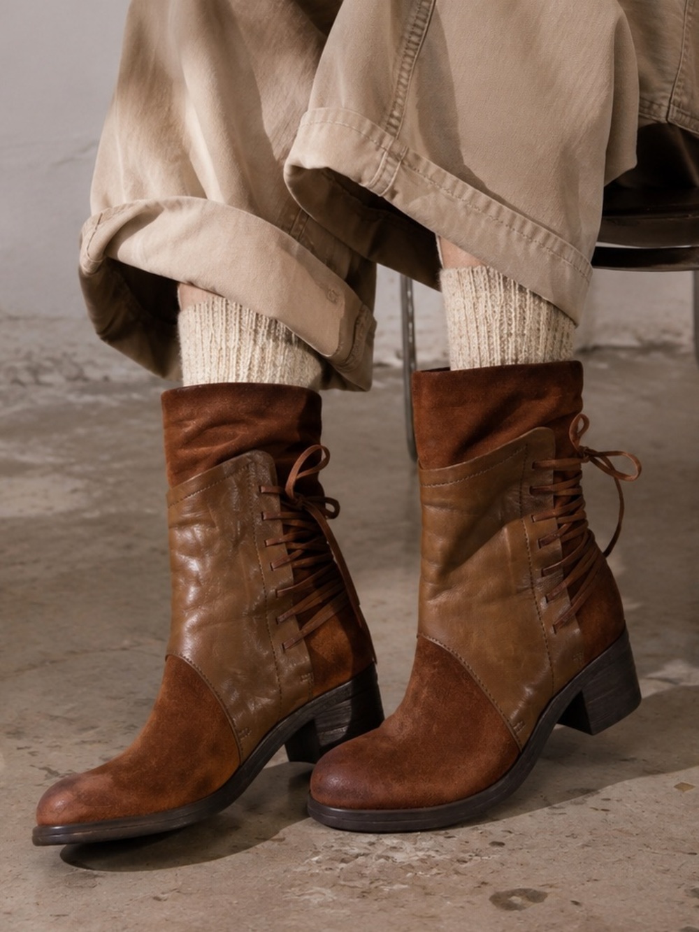 Miz Mooz Sakinah Boot Leather Suede Size 8.5 Boho Festival Retro Western Prairie